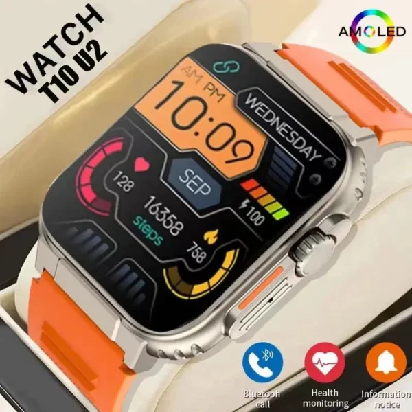 Ultra Smart Watch T10 U2 - 2.2" NFC Smartwatch, Bluetooth Calling, Wireless Fitness Tracker, Series 8 Compatible