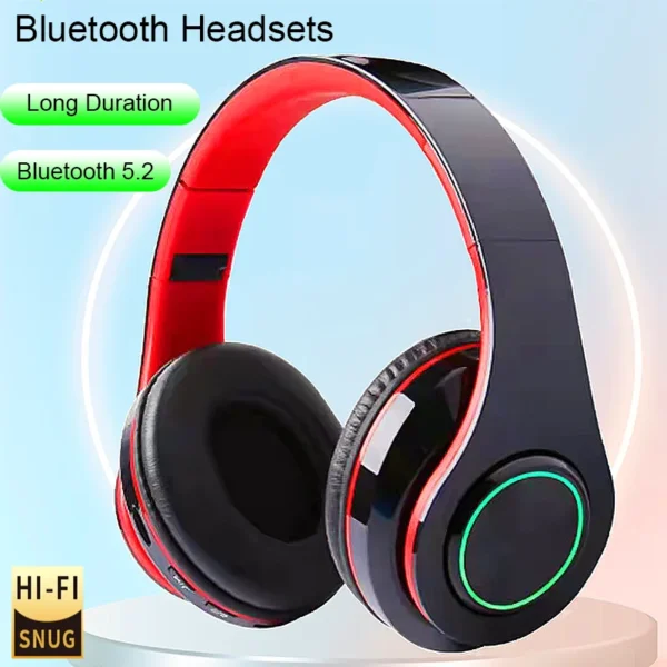 Wireless Bluetooth 5.0 Headphone With Microphone On-Ear Headset Stereo Sound Earphones Sports Gaming Foldable Headphones B39