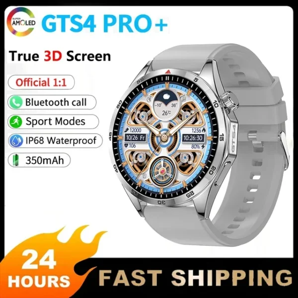 2024 New WATCH GT4 Smart Watch Men 1.5 AMOLED HD Screen IP68 Waterproof GPS Bluetooth Call Watches Blood Smartwatch Women