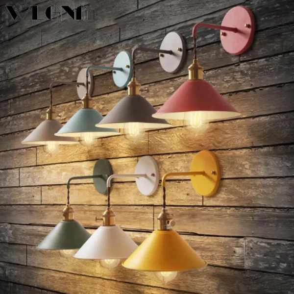 Vintage Colorful Wall Light Living Room Retro Wall Lamp