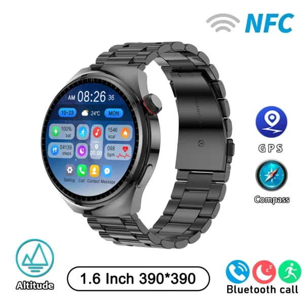 LEMFO Y13 smart watch 2024 1.6inch smartwatch men Compass NFC GPS Health Monitoring Voice Assistant Temperature sport watches