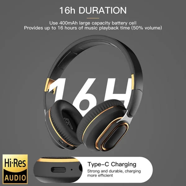 H7 Pro Max Wireless Bluetooth Headsets – Noise Cancelling Stereo Headphones with Great Bass Foldable Design TF Card & FM Support for Music & Sports