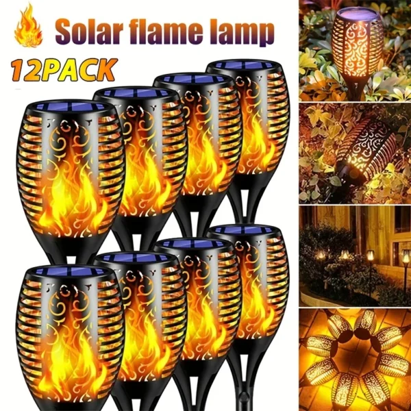 LED Solar Simulation Flame Lamps - Waterproof Outdoor Garden Lights