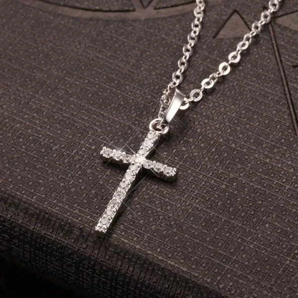 Fashion Cross Pendants dropshipping Golden Silver Color Crystal Jesus Cross Pendant Necklace Jewelry For Men/Women Wholesale