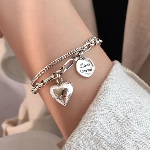 925 Sterling Silver Charms Bracelets For Women Fashion Retro Bracelet Valentine's Day Present Charm Bracelet