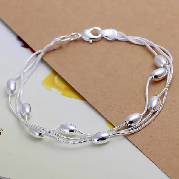 fashion design product beautiful Silver color Jewelry High quality Bracelet bead chain women lady wedding with , H236