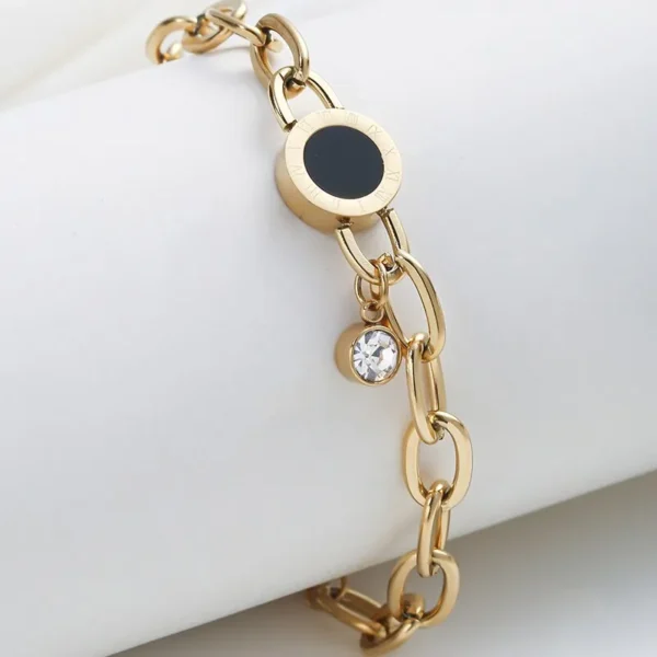 Trendy Retro Punk Style Pendant Bracelet For Woman Hip Hop Party Jewelry Gift Gold Silver Color Copper Material