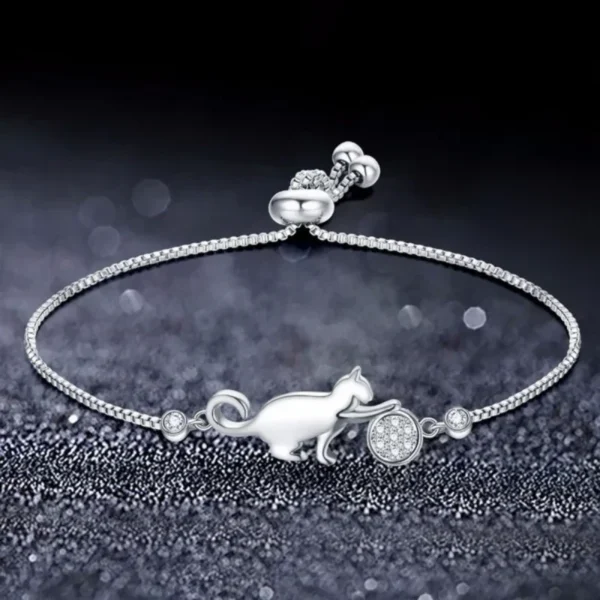 Delysia King Fashion cubic zirconia crystal cat ball bracelet women's fashion Korean jewelry gifts