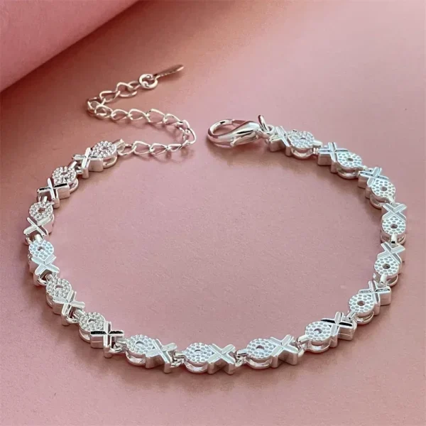 Fashion Jewelry 925 Sterling Silver Bracelet Exquisite Suitable for Women Fashion Wedding Party Gift Jewelry